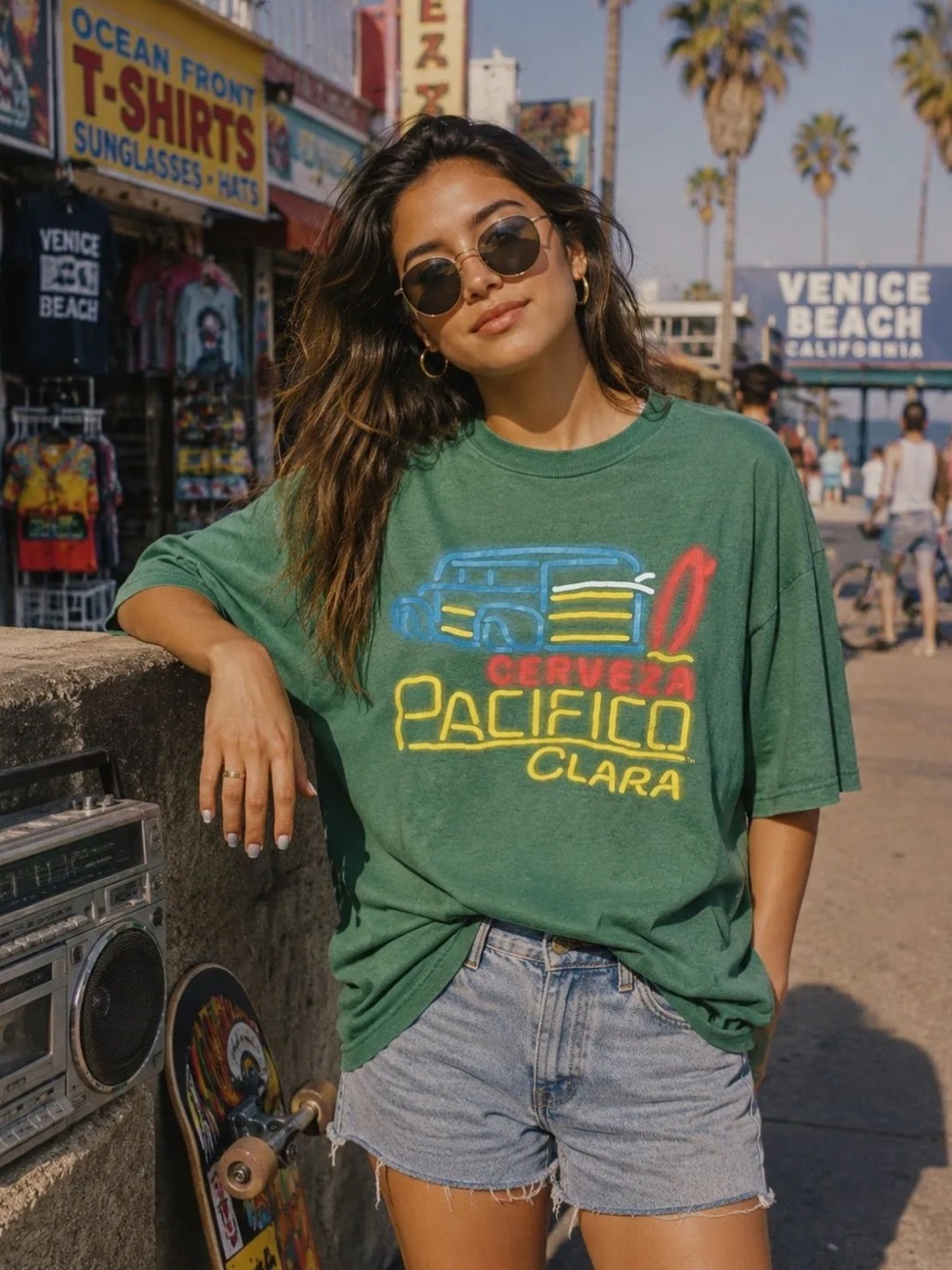 Gap Pacifico Clara Green Graphic Tee - Women's Relaxed Fit